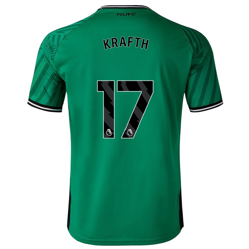 Damen Fußball Emil Krafth #17 Grün Auswärtstrikot Trikot 2023/24 T-Shirt Luxemburg