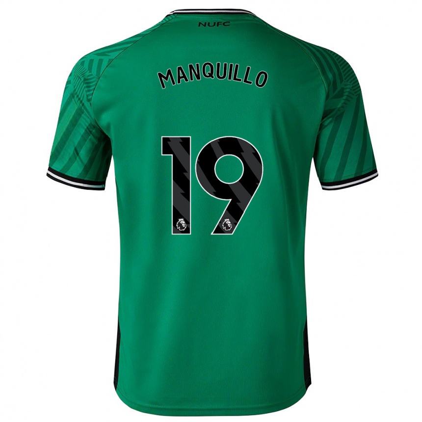 Damen Fußball Javier Manquillo #19 Grün Auswärtstrikot Trikot 2023/24 T-Shirt Luxemburg