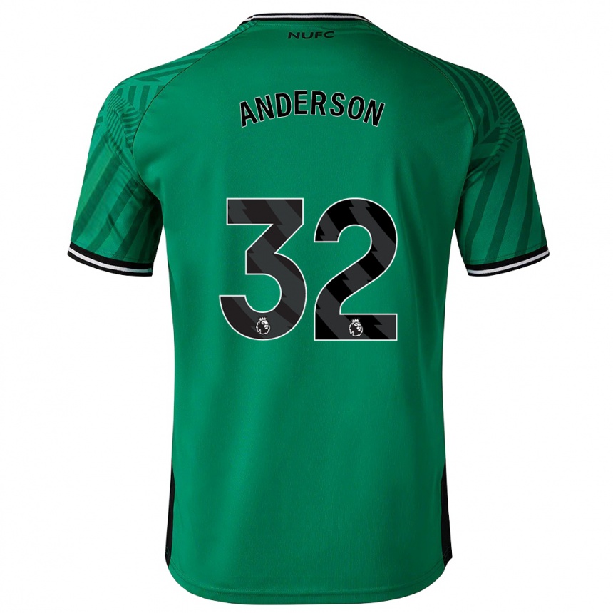 Damen Fußball Elliot Anderson #32 Grün Auswärtstrikot Trikot 2023/24 T-Shirt Luxemburg