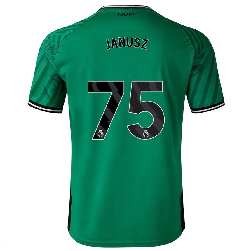 Damen Fußball Adrian Janusz #75 Grün Auswärtstrikot Trikot 2023/24 T-Shirt Luxemburg