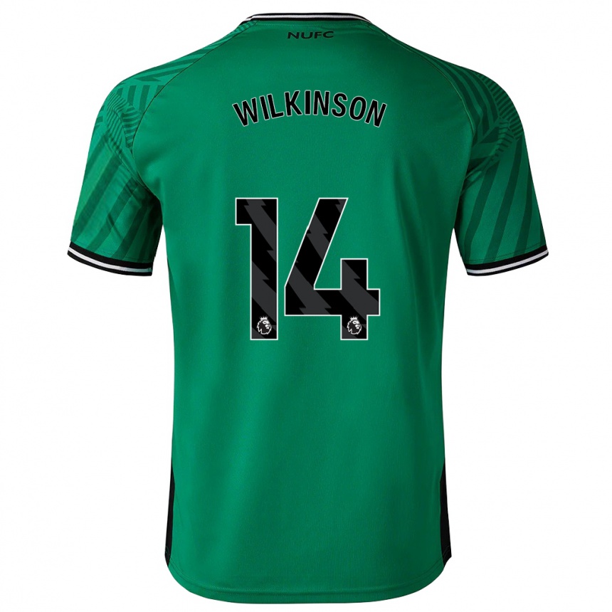 Damen Fußball Sharna Wilkinson #14 Grün Auswärtstrikot Trikot 2023/24 T-Shirt Luxemburg