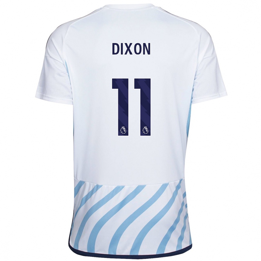 Damen Fußball Chloe Dixon #11 Weiß Blau Auswärtstrikot Trikot 2023/24 T-Shirt Luxemburg