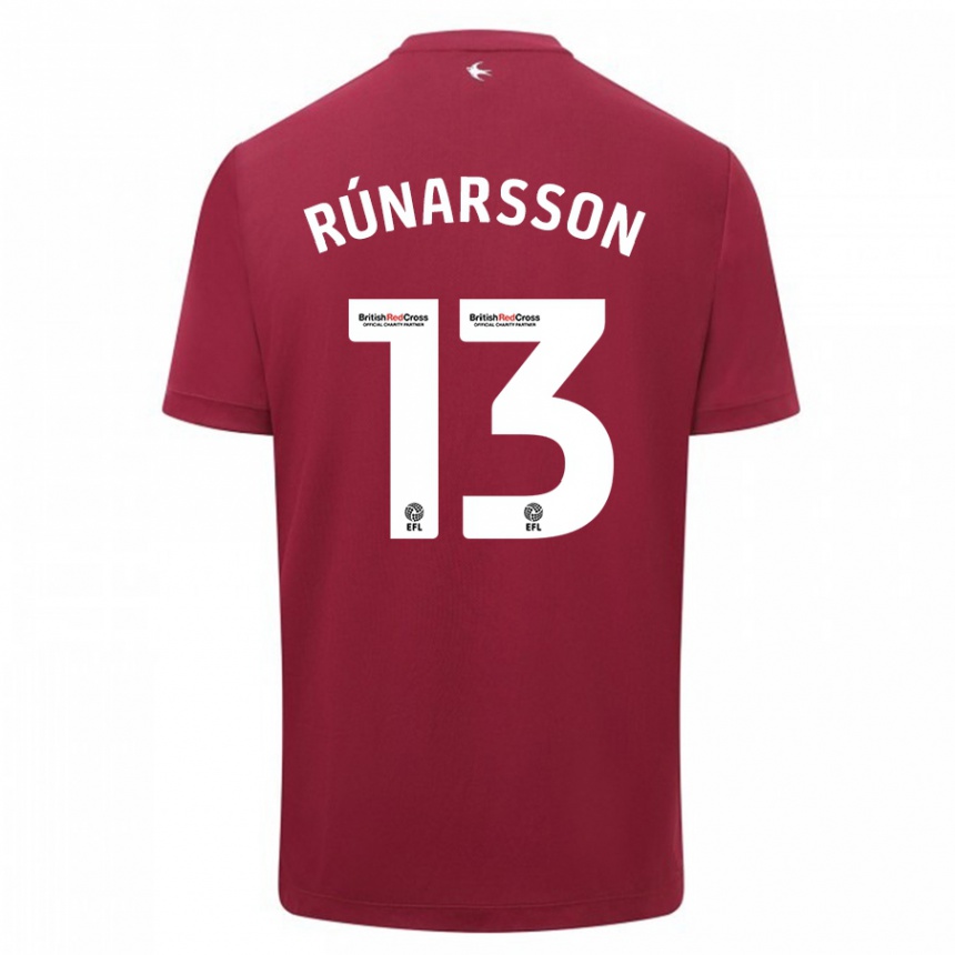 Damen Fußball Runar Alex Runarsson #13 Rot Auswärtstrikot Trikot 2023/24 T-Shirt Luxemburg