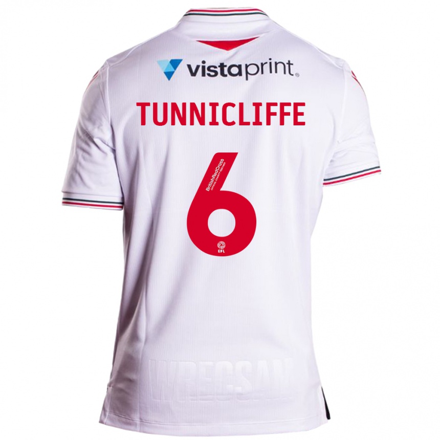 Damen Fußball Jordan Tunnicliffe #6 Weiß Auswärtstrikot Trikot 2023/24 T-Shirt Luxemburg