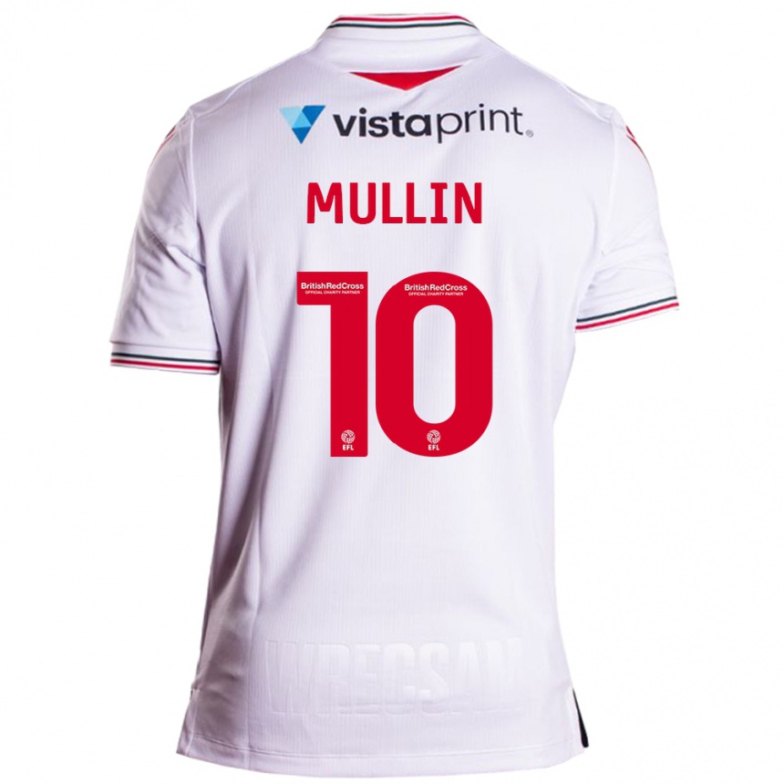 Damen Fußball Paul Mullin #10 Weiß Auswärtstrikot Trikot 2023/24 T-Shirt Luxemburg