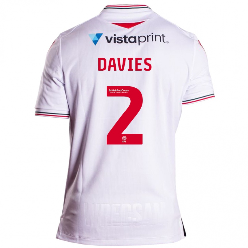 Damen Fußball Phoebe Davies #2 Weiß Auswärtstrikot Trikot 2023/24 T-Shirt Luxemburg