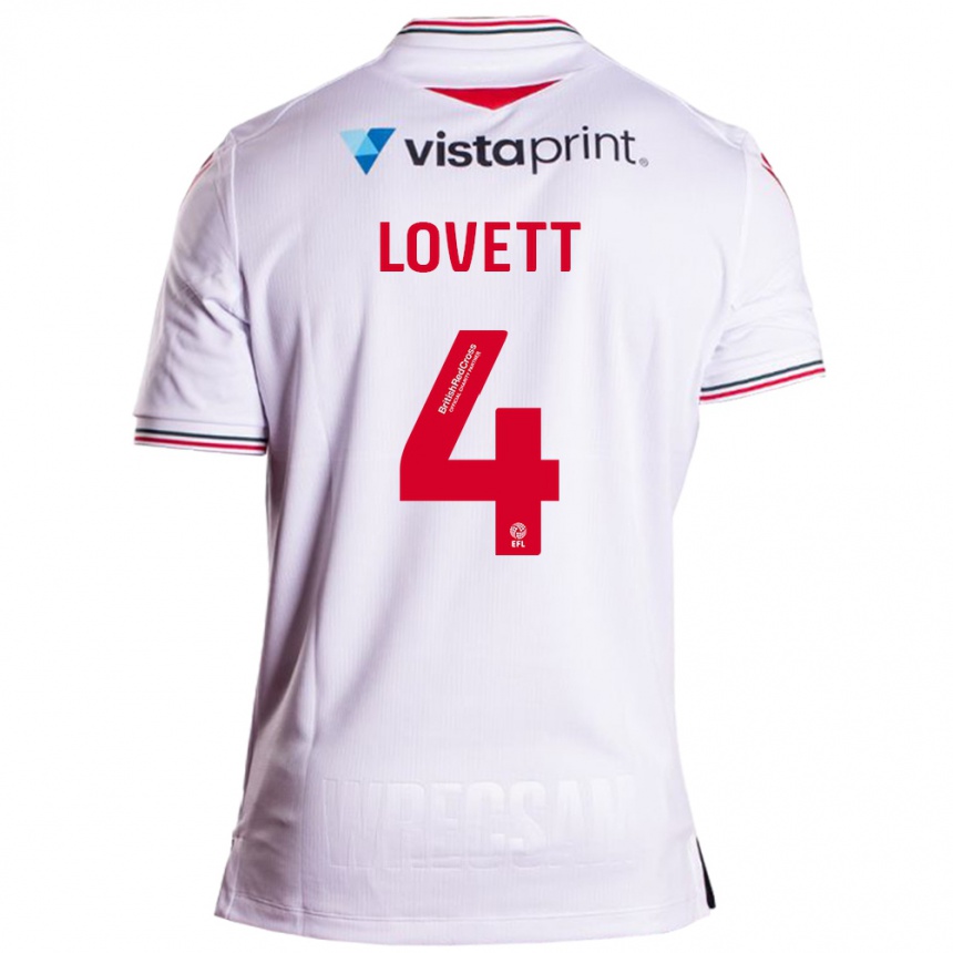 Damen Fußball Erin Lovett #4 Weiß Auswärtstrikot Trikot 2023/24 T-Shirt Luxemburg