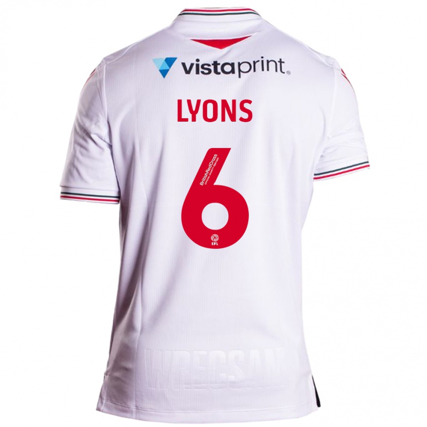 Damen Fußball Lauryn Lyons #6 Weiß Auswärtstrikot Trikot 2023/24 T-Shirt Luxemburg