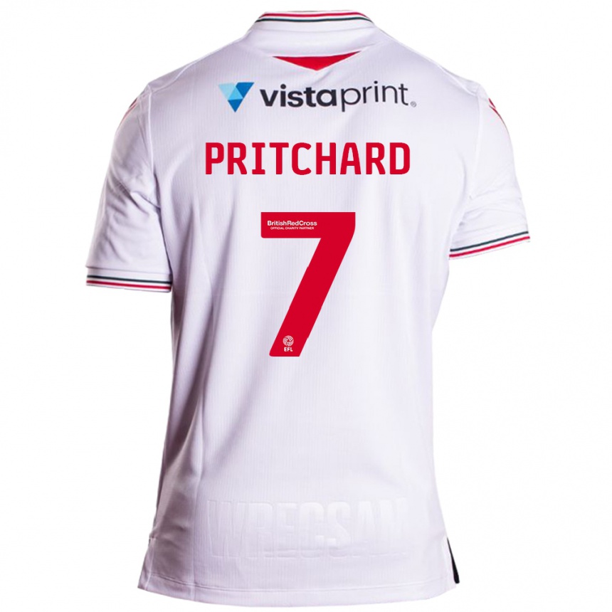 Damen Fußball Rebecca Pritchard #7 Weiß Auswärtstrikot Trikot 2023/24 T-Shirt Luxemburg