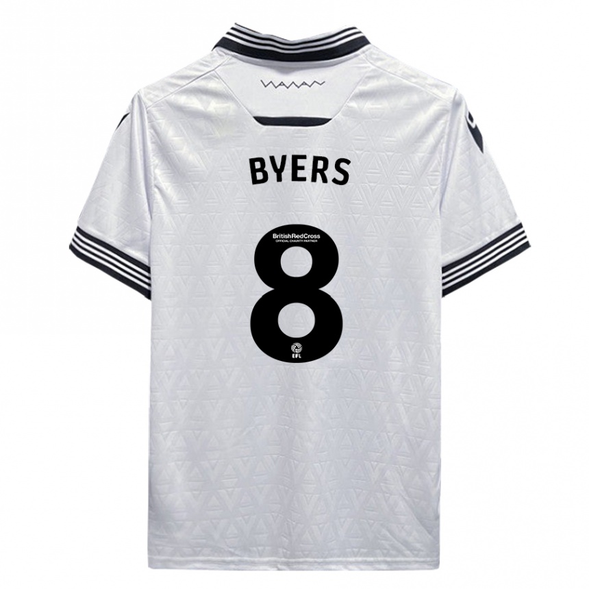 Damen Fußball George Byers #8 Weiß Auswärtstrikot Trikot 2023/24 T-Shirt Luxemburg