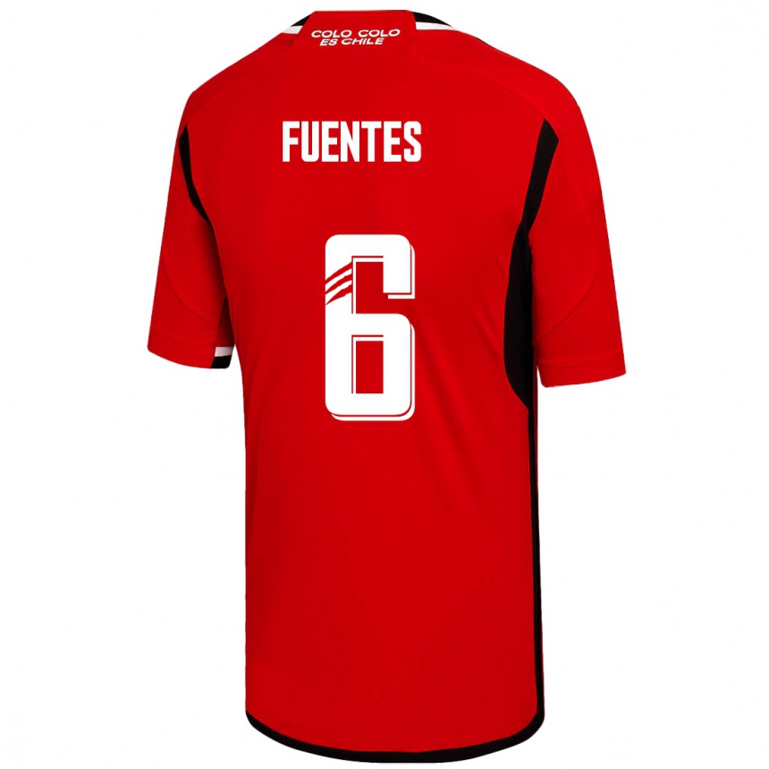 Damen Fußball César Fuentes #6 Rot Auswärtstrikot Trikot 2023/24 T-Shirt Luxemburg