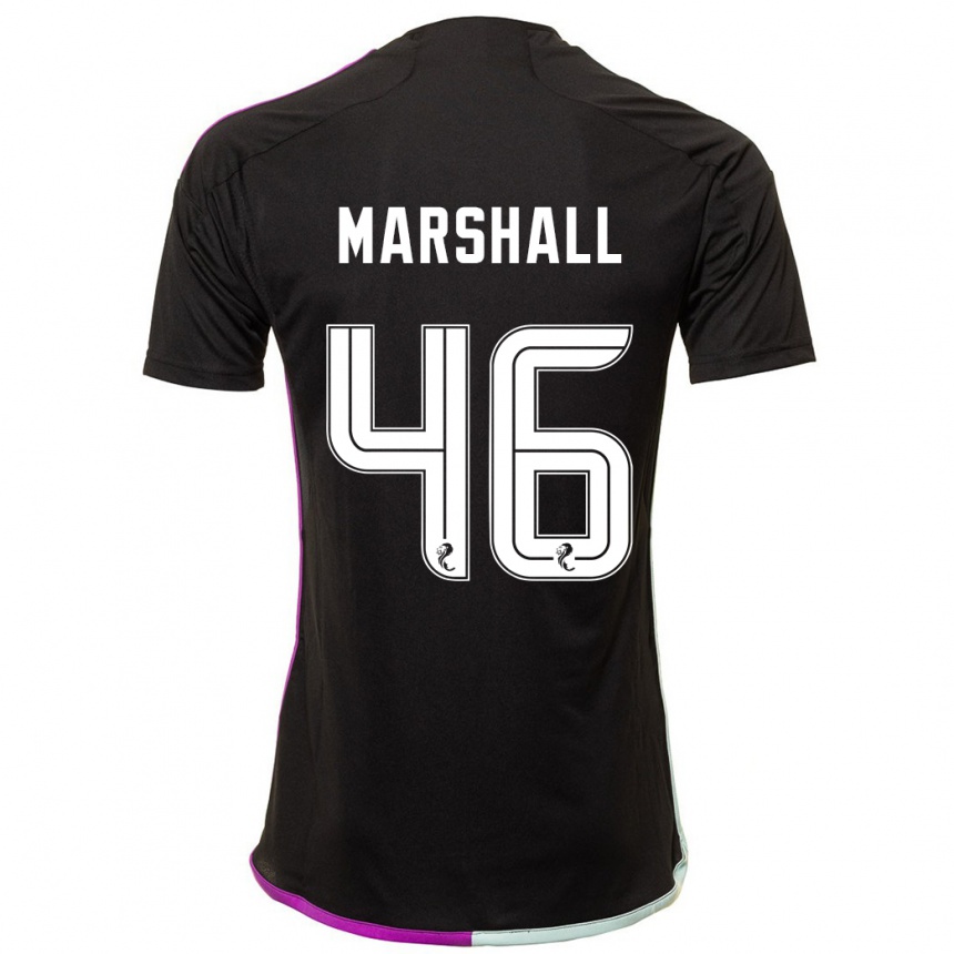 Damen Fußball Findlay Marshall #46 Schwarz Auswärtstrikot Trikot 2023/24 T-Shirt Luxemburg