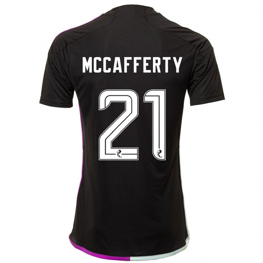 Damen Fußball Eirinn Mccafferty #21 Schwarz Auswärtstrikot Trikot 2023/24 T-Shirt Luxemburg