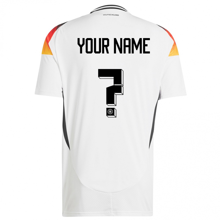 Kinder Fußball Deutschland Ihren Namen #0 Weiß Heimtrikot Trikot 24-26 T-Shirt Luxemburg