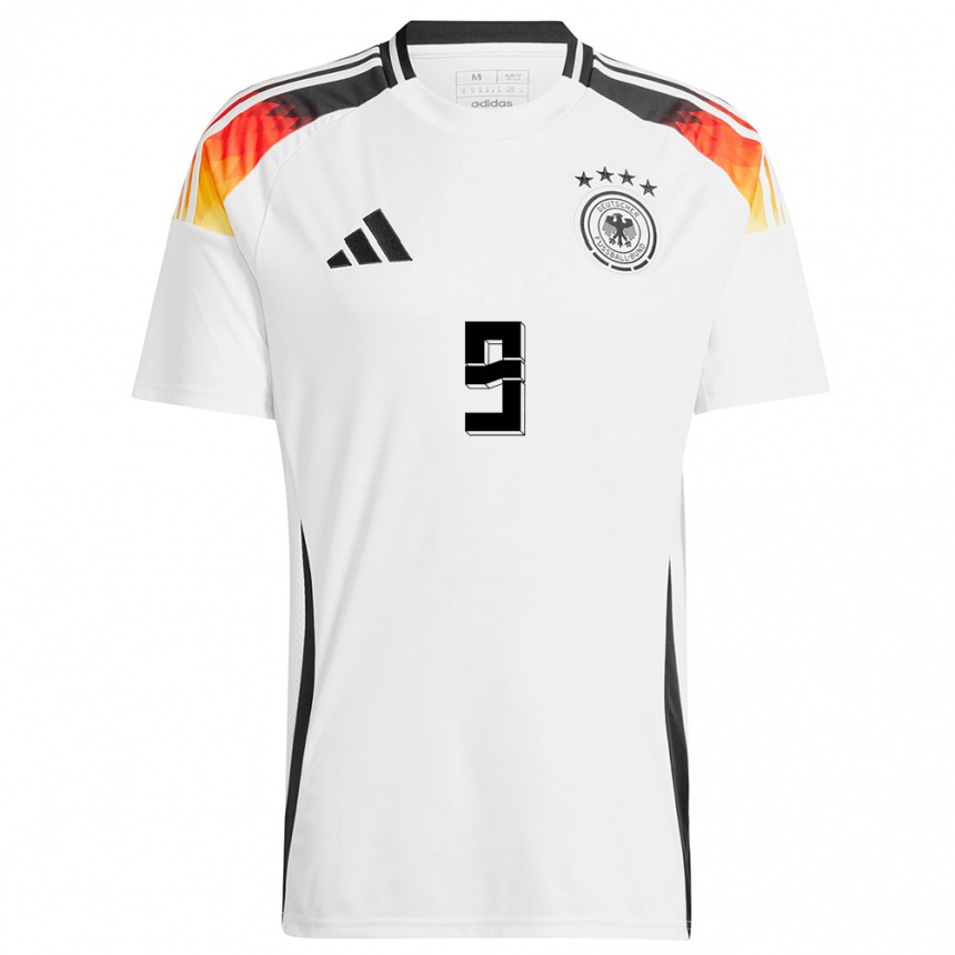 Kinder Fußball Deutschland Timo Werner #9 Weiß Heimtrikot Trikot 24-26 T-Shirt Luxemburg