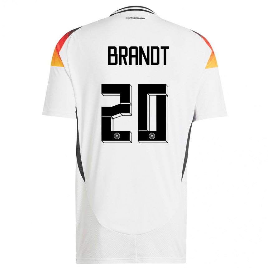 Kinder Fußball Deutschland Julian Brandt #20 Weiß Heimtrikot Trikot 24-26 T-Shirt Luxemburg
