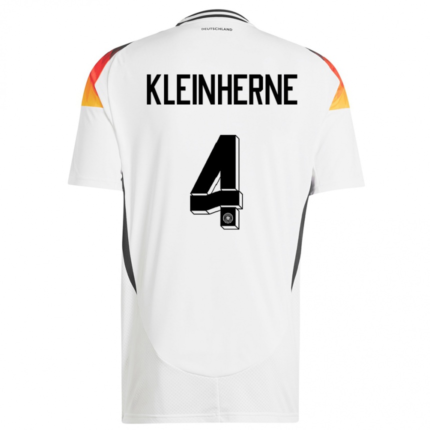 Kinder Fußball Deutschland Sophia Kleinherne #4 Weiß Heimtrikot Trikot 24-26 T-Shirt Luxemburg