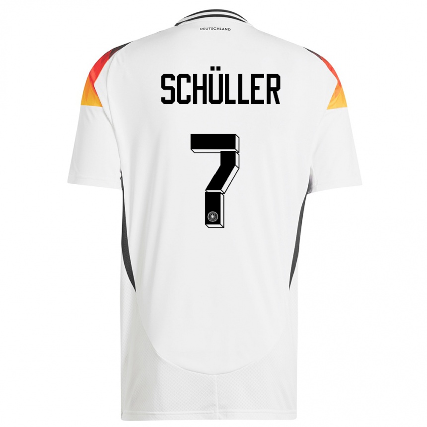 Kinder Fußball Deutschland Lea Schuller #7 Weiß Heimtrikot Trikot 24-26 T-Shirt Luxemburg