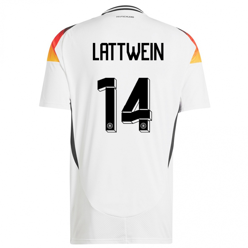 Kinder Fußball Deutschland Lena Lattwein #14 Weiß Heimtrikot Trikot 24-26 T-Shirt Luxemburg