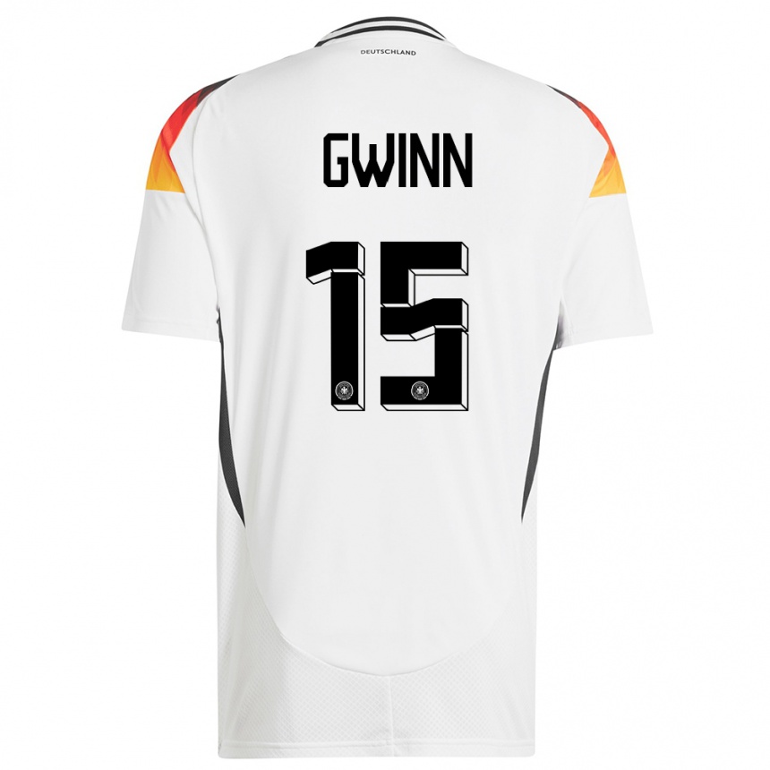 Kinder Fußball Deutschland Giulia Gwinn #15 Weiß Heimtrikot Trikot 24-26 T-Shirt Luxemburg