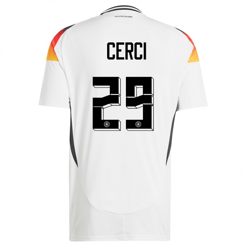 Kinder Fußball Deutschland Selina Cerci #29 Weiß Heimtrikot Trikot 24-26 T-Shirt Luxemburg