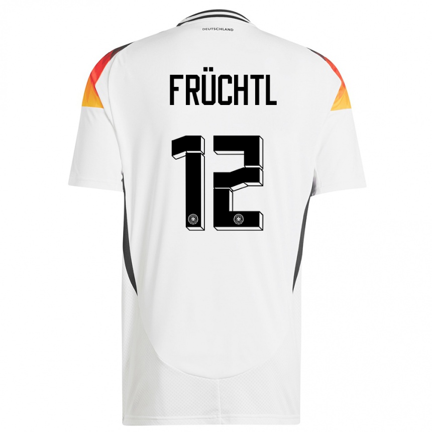 Kinder Fußball Deutschland Christian Fruchtl #12 Weiß Heimtrikot Trikot 24-26 T-Shirt Luxemburg
