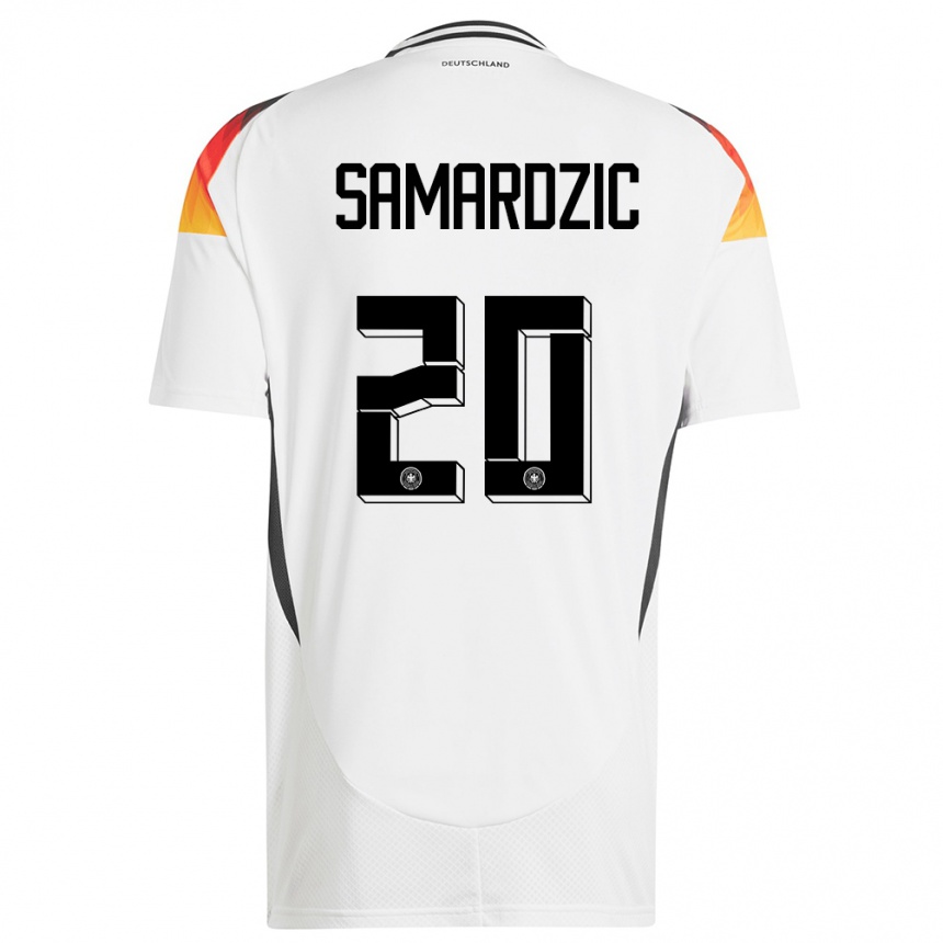 Kinder Fußball Deutschland Lazar Samardzic #20 Weiß Heimtrikot Trikot 24-26 T-Shirt Luxemburg