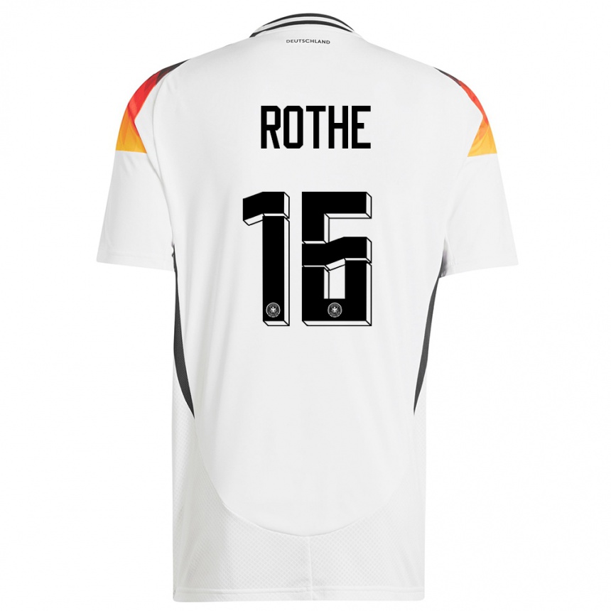 Kinder Fußball Deutschland Tom Rothe #16 Weiß Heimtrikot Trikot 24-26 T-Shirt Luxemburg