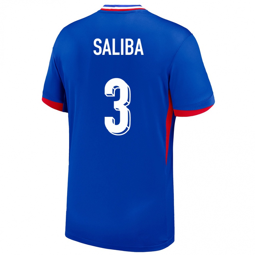 Kinder Fußball Frankreich William Saliba #3 Blau Heimtrikot Trikot 24-26 T-Shirt Luxemburg