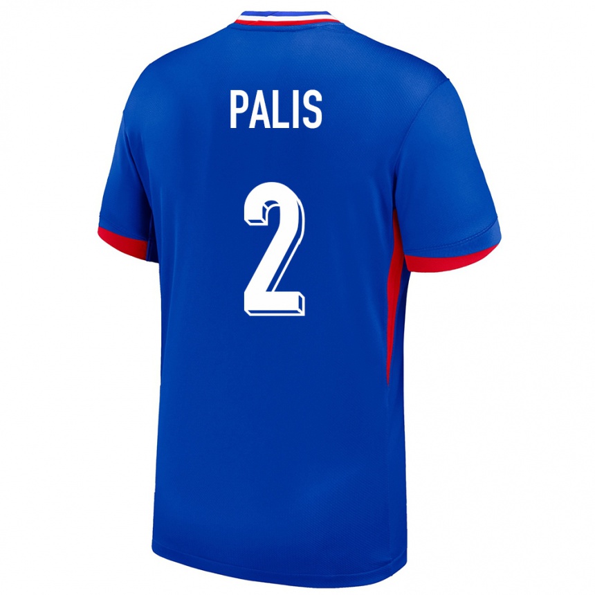 Kinder Fußball Frankreich Ella Palis #2 Blau Heimtrikot Trikot 24-26 T-Shirt Luxemburg