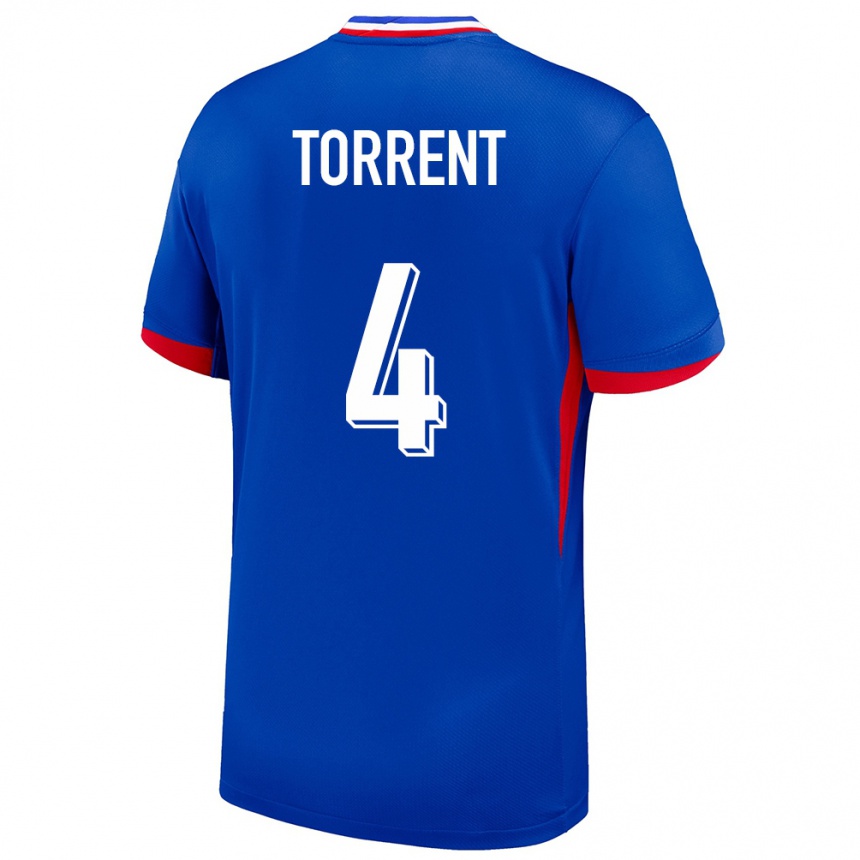 Kinder Fußball Frankreich Marion Torrent #4 Blau Heimtrikot Trikot 24-26 T-Shirt Luxemburg