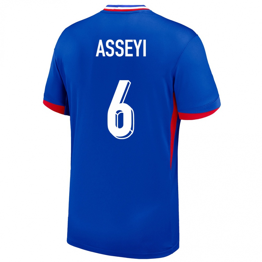 Kinder Fußball Frankreich Viviane Asseyi #6 Blau Heimtrikot Trikot 24-26 T-Shirt Luxemburg