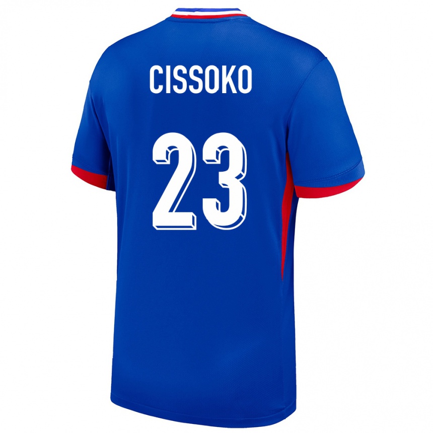Kinder Fußball Frankreich Hawa Cissoko #23 Blau Heimtrikot Trikot 24-26 T-Shirt Luxemburg