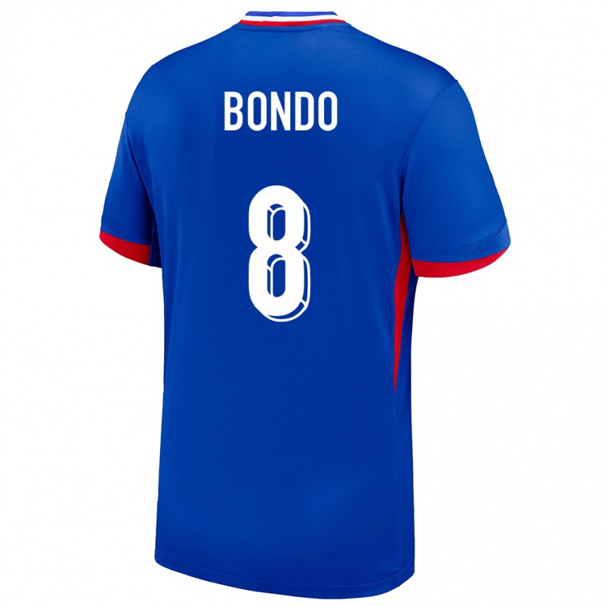 Kinder Fußball Frankreich Warren Bondo #8 Blau Heimtrikot Trikot 24-26 T-Shirt Luxemburg