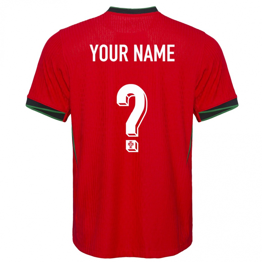 Kinder Fußball Portugal Ihren Namen #0 Rot Heimtrikot Trikot 24-26 T-Shirt Luxemburg