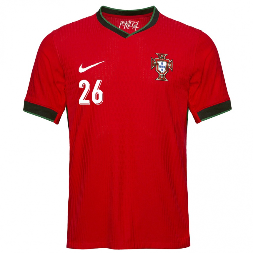 Kinder Fußball Portugal Eduardo Quaresma #26 Rot Heimtrikot Trikot 24-26 T-Shirt Luxemburg