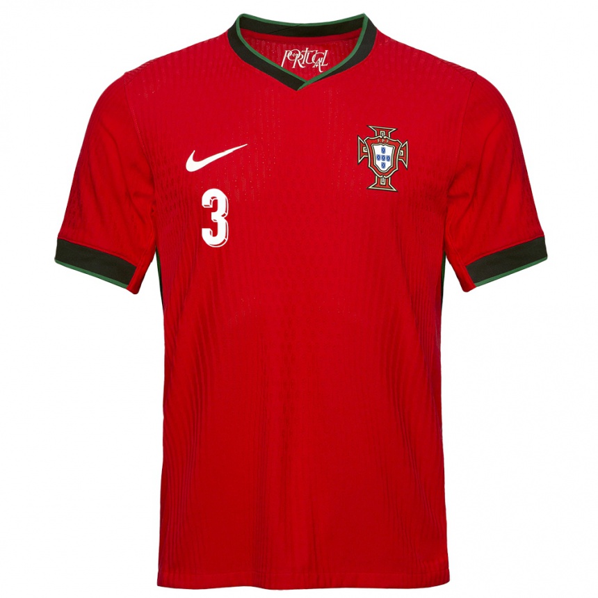 Kinder Fußball Portugal Diogo Monteiro #3 Rot Heimtrikot Trikot 24-26 T-Shirt Luxemburg