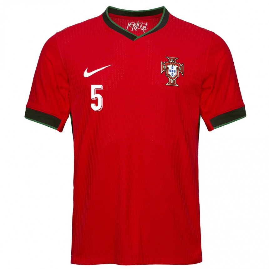 Kinder Fußball Portugal Rafael Rodrigues #5 Rot Heimtrikot Trikot 24-26 T-Shirt Luxemburg