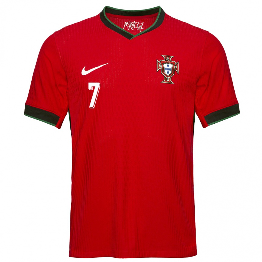 Kinder Fußball Portugal Gil Martins #7 Rot Heimtrikot Trikot 24-26 T-Shirt Luxemburg