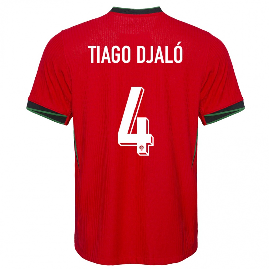 Kinder Fußball Portugal Tiago Djalo #4 Rot Heimtrikot Trikot 24-26 T-Shirt Luxemburg