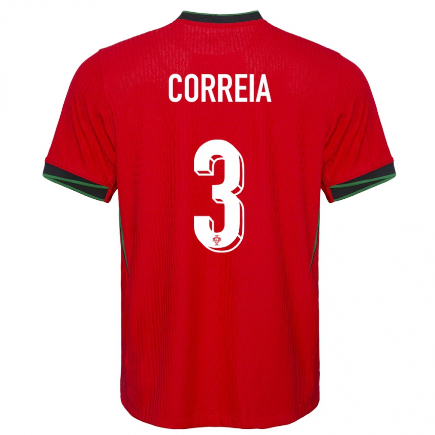 Kinder Fußball Portugal Alicia Correia #3 Rot Heimtrikot Trikot 24-26 T-Shirt Luxemburg
