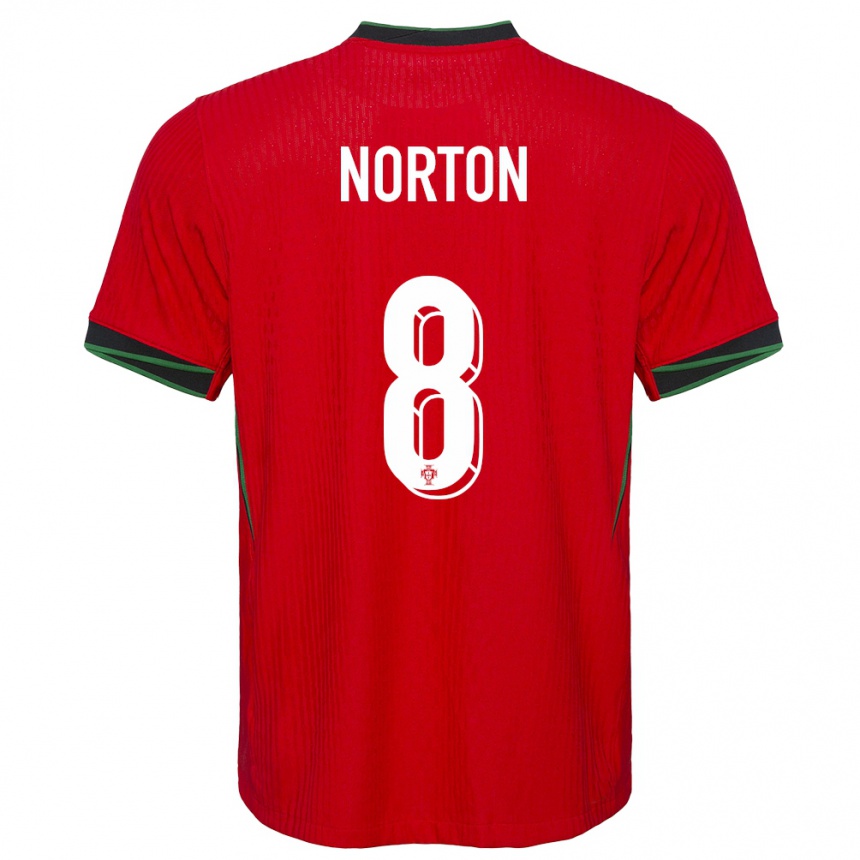 Kinder Fußball Portugal Andreia Norton #8 Rot Heimtrikot Trikot 24-26 T-Shirt Luxemburg