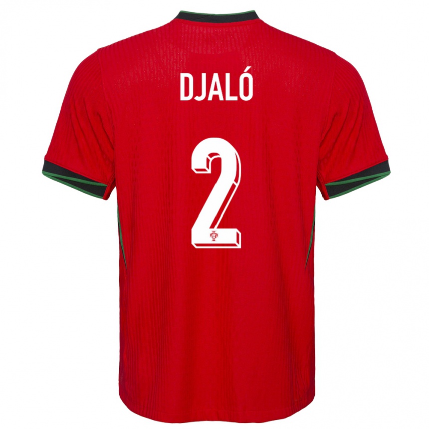 Kinder Fußball Portugal Tiago Djalo #2 Rot Heimtrikot Trikot 24-26 T-Shirt Luxemburg