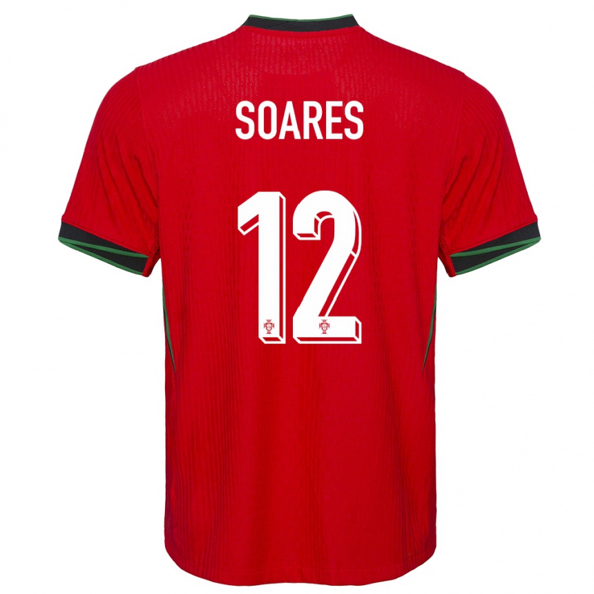 Kinder Fußball Portugal Samuel Soares #12 Rot Heimtrikot Trikot 24-26 T-Shirt Luxemburg