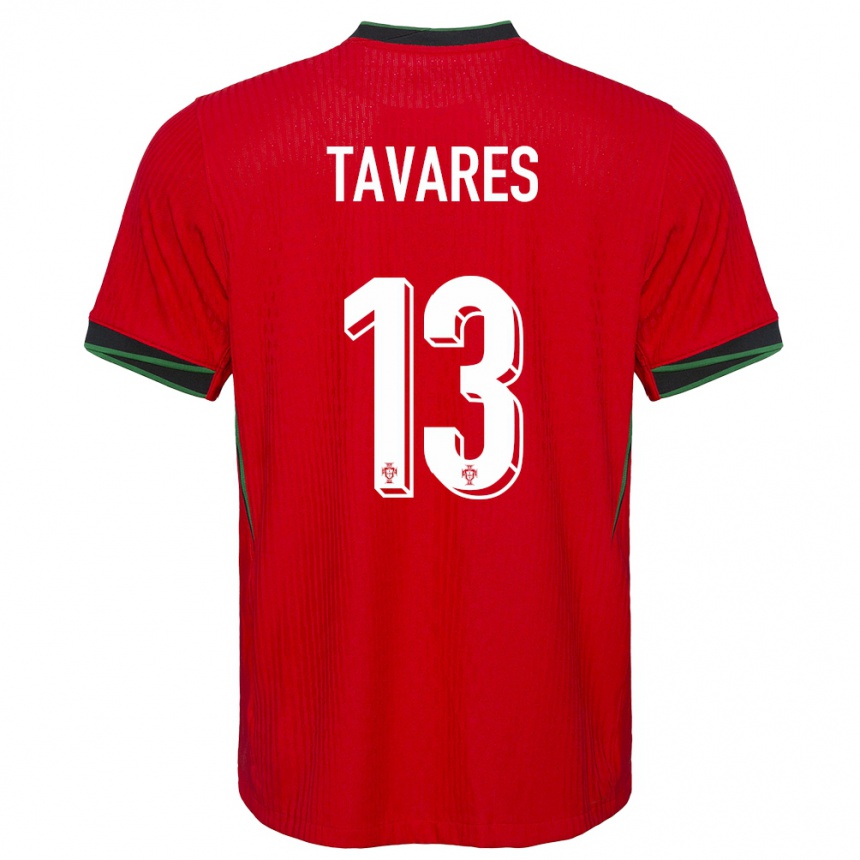 Kinder Fußball Portugal Nuno Tavares #13 Rot Heimtrikot Trikot 24-26 T-Shirt Luxemburg