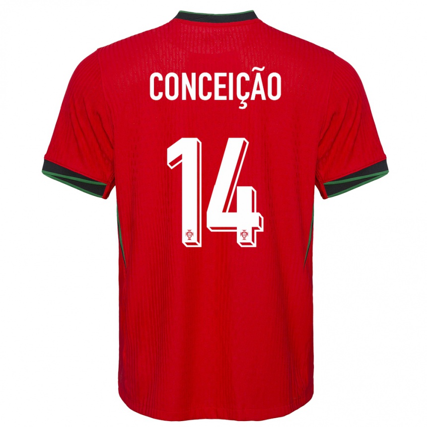 Kinder Fußball Portugal Rodrigo Conceicao #14 Rot Heimtrikot Trikot 24-26 T-Shirt Luxemburg