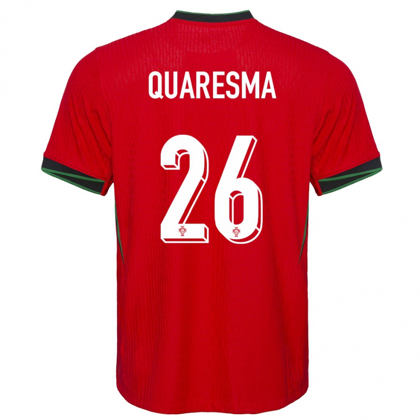 Kinder Fußball Portugal Eduardo Quaresma #26 Rot Heimtrikot Trikot 24-26 T-Shirt Luxemburg