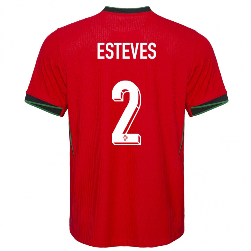 Kinder Fußball Portugal Goncalo Esteves #2 Rot Heimtrikot Trikot 24-26 T-Shirt Luxemburg