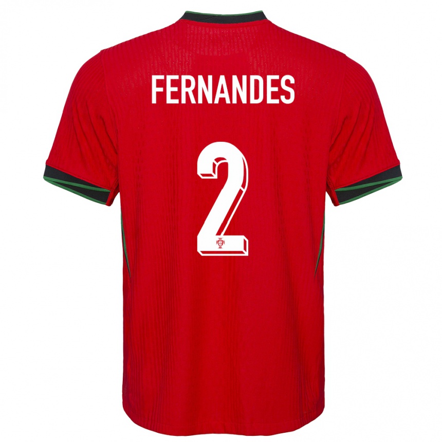 Kinder Fußball Portugal Martim Fernandes #2 Rot Heimtrikot Trikot 24-26 T-Shirt Luxemburg