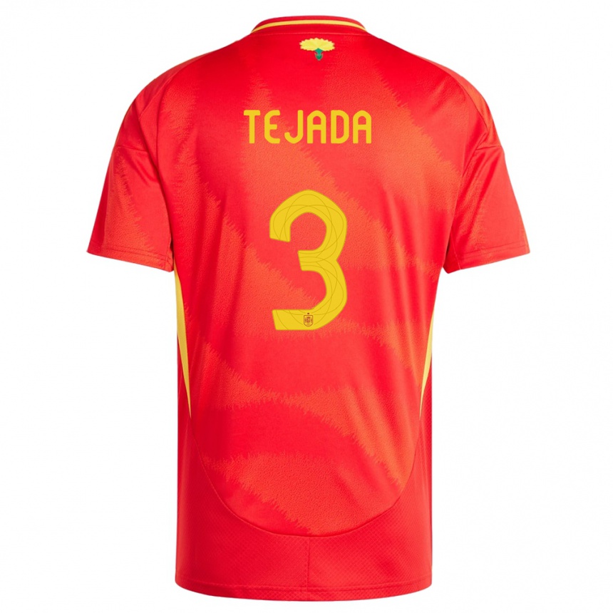 Kinder Fußball Spanien Ana Tejada #3 Rot Heimtrikot Trikot 24-26 T-Shirt Luxemburg